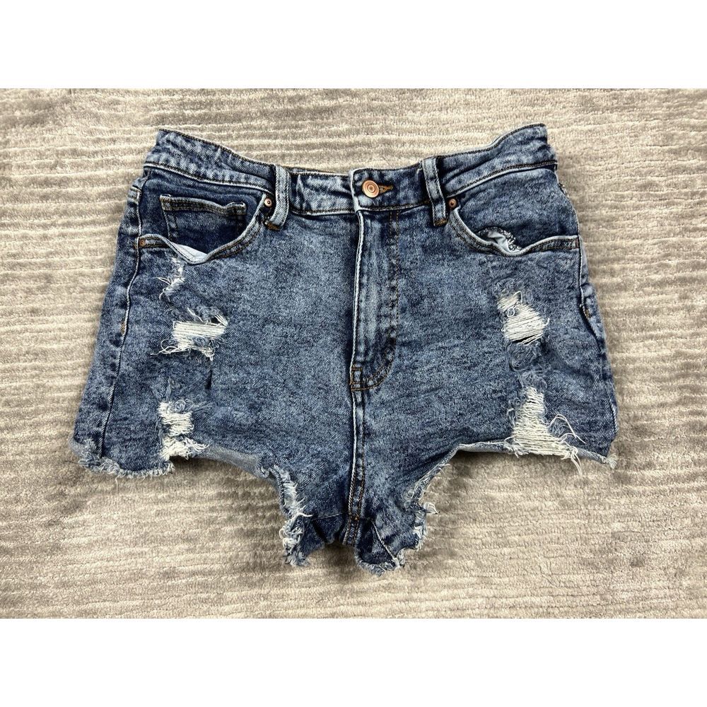 No Boundaries Shorts Juniors‎ 9 Blue Distressed High Rise Cut Off Denim Jeans